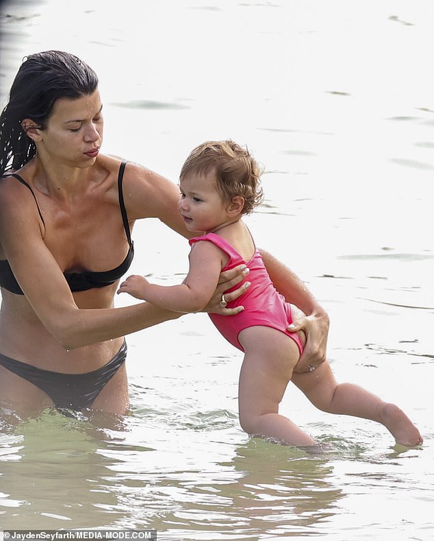 Earlier, the loving couple took their daughter to the water.