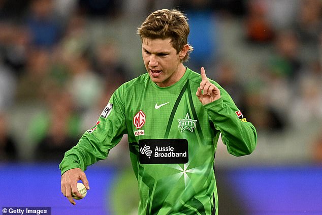 The Melbourne Stars captain immediately celebrated Tom Rogers' wicket, but to no avail.