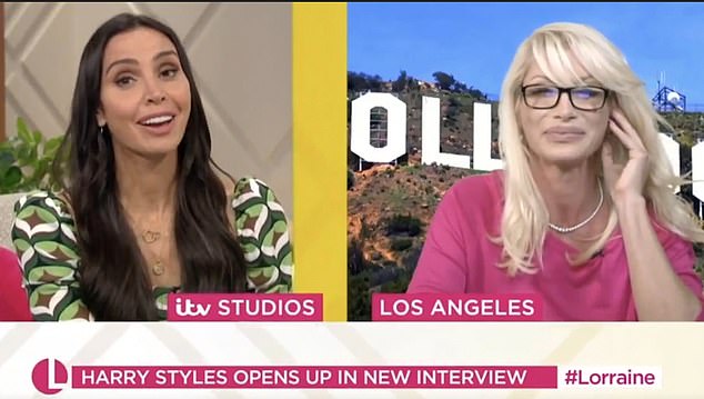 More to say: Dani (right), briefed viewers on Jennifer Lopez and Ben Affleck's recent wedding, Harry Styles' Rolling Stone cover, and talked about the Los Angeles mansions that are currently for sale.