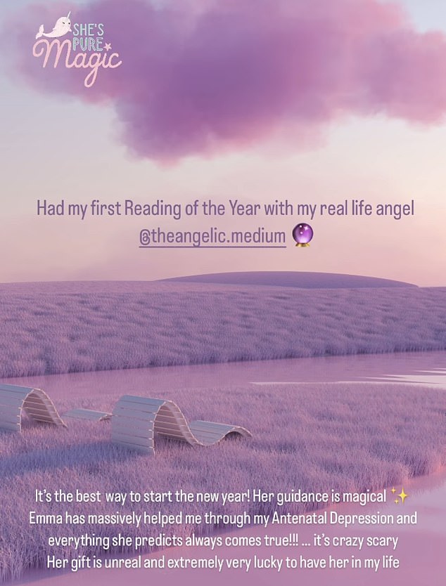 In another post, Bianca added: 'Had my first reading of the year with my real life angel @theangelic.medium Best way to start the new year!  Your guide is magical