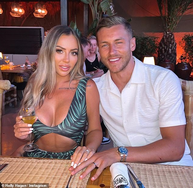 Cute: The former Geordie Shore star confirmed she is 18 weeks in an interview with OK!  magazine, and she has now added that she must meet her wedding anniversary