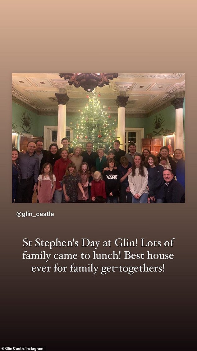 The best house of all!  The actor, 53, and his wife, 51, joined her family at her ancestral home, Glin Castle, over Christmas and shared photos on social media.