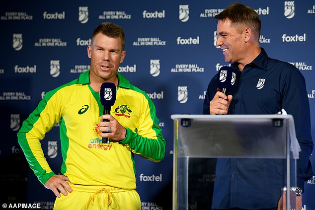 Shane Warne (right) first urged TV bosses to sign the veteran hitter to their network.