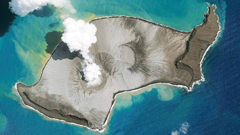 Until the war in Ukraine brought a global recession and the Queen's Jubilee celebrations led to mourning for her death.  Pictured: Hunga Tonga volcano that erupted in Tonga in January