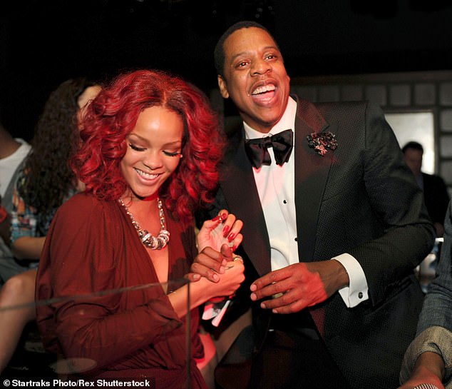 Jay-Z told the NFL on September 25: 'Rihanna is a generational talent, a woman from humble beginnings who has exceeded expectations at every turn.  A person born on the small island of Barbados who became one of the most prominent artists in history.  Self-made in business and entertainment' (pictured in 2010)