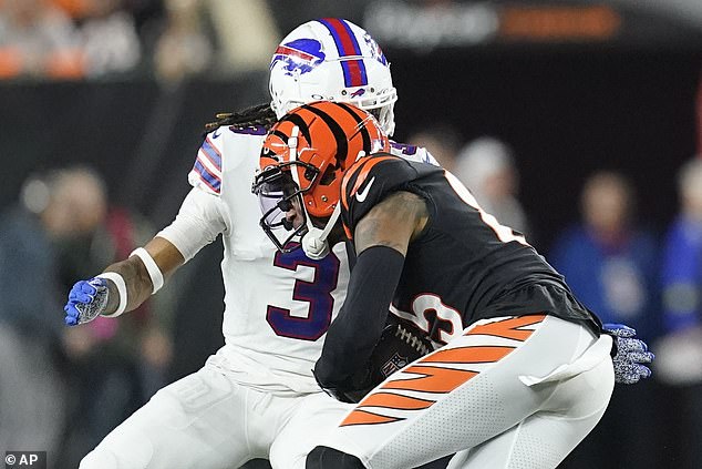 Hamlin remains sedated in critical condition after suffering a sudden heart attack during Monday's game in Cincinnati.  He was hurt in the first quarter after tackling Bengals wide receiver Tee Higgins.  Higgins' shoulder impacted Hamlin's chest on the play, but it's hard to say if that caused the Bills player to have a heart attack.  After the collision, Hamlin leaned over but wobbled rapidly before collapsing onto the grass, where he lay motionless.