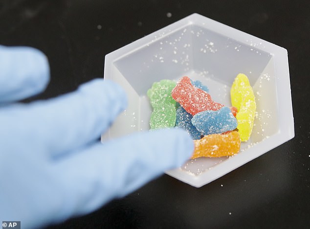 Edible marijuana samples are set aside for evaluation at a cannabis testing laboratory in California. The number of young kids who accidentally ate marijuana-laced treats rose sharply over five years as pot became legal in more places in the US