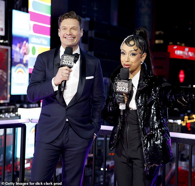 Ryan's Story: Seacrest shared, 'It was fun because my big stage was right in front of Anderson and Andy.  When I wasn't working, I was trying to get his attention.'  Spotted with Liza Koshy