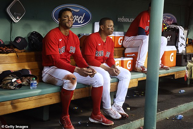 Devers (right) has one less reason to stay in Boston after shortstop Xander Bogaerts (left) left for San Diego in free agency