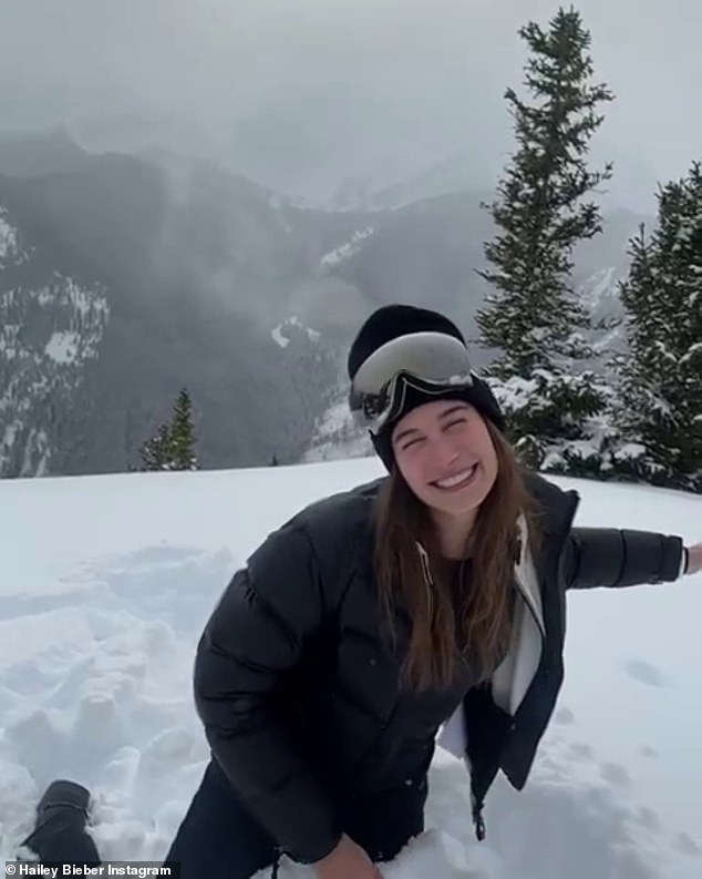 Mrs. Bieber was overjoyed on the mountain: Hailey had the glasses on her head