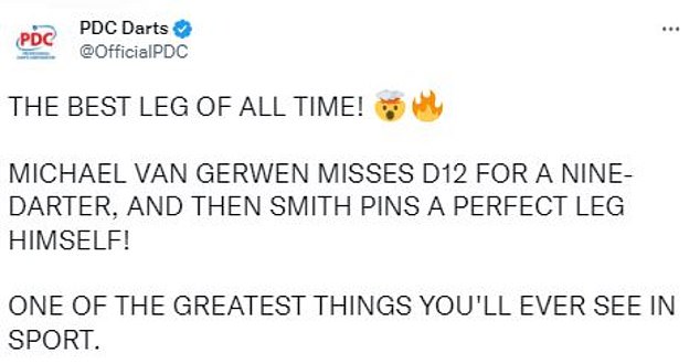 1672790610 178 Darts fans laud Michael Smiths sensational nine darter leg on way