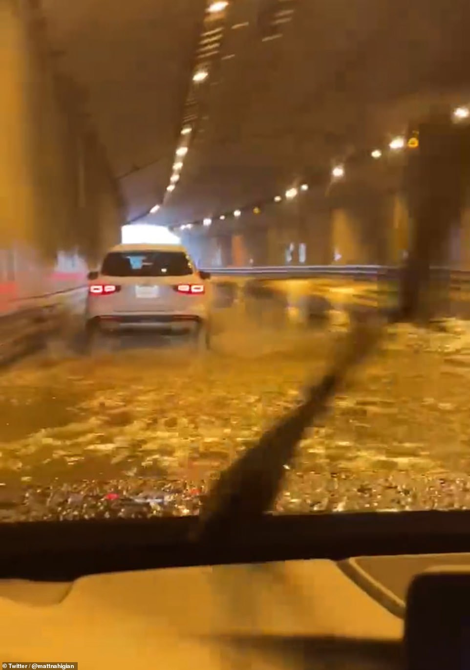 The tunnel leading to the Golden Gate Bridge was flooded as drivers tried to get home safely over the weekend.