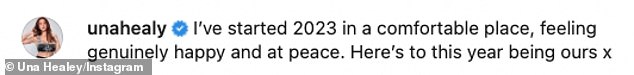 2023: One captioned the snap: 'I started 2023 in a comfortable place, feeling genuinely happy and at peace.  because this year is ours