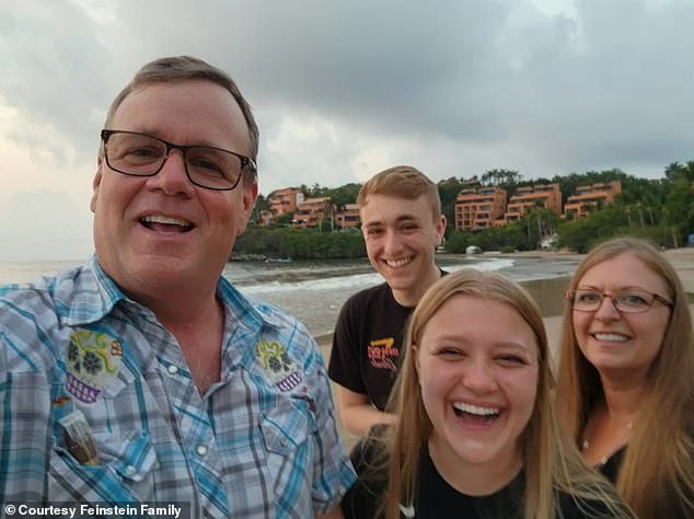 The Feinstein family has spent a lot of time in nature and has enjoyed an active lifestyle in Colorado.  Pictured from left to right are Andy, Nick, Rachel, and Kerry Feinstein.