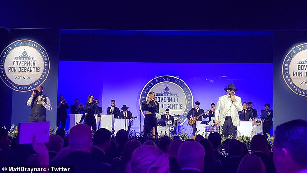 A brass band with four singers entertained the approximately 4,000 guests.