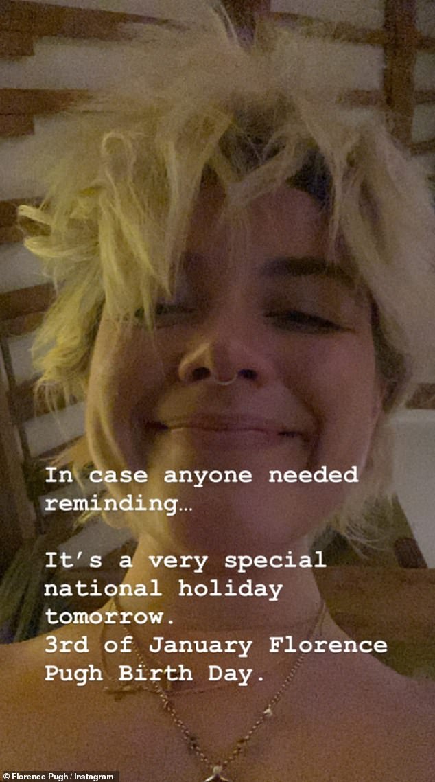 Holiday: Florence has encouraged fans to celebrate 'National Florence Pugh Day' with special reminders from the past four years.