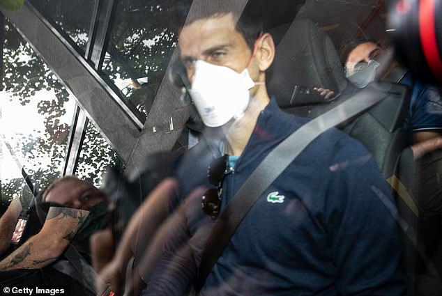 Novak Djokovic is taken from a Melbourne immigration detention center in January 2022 after his visa was cancelled.