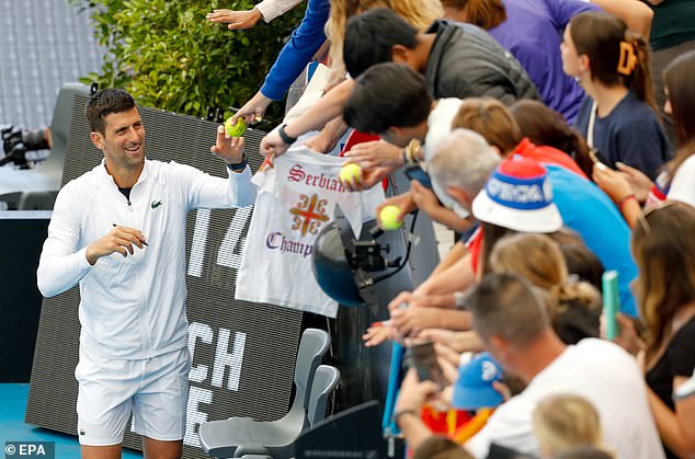 Children and adults alike poured into the stands of the Memorial Drive Tennis Center to get an autograph from the Serbian star.