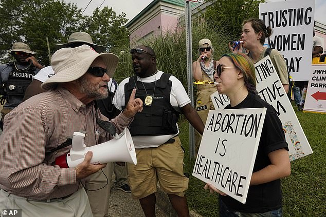 Abortion access has become a hot topic after the annulment, with many taking it on the streets (pictured)