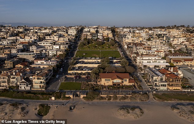 Aerial view of Bruce's Beach at golden hour.  Some have questioned whether the $20 million asking price is a low offer from Los Angeles County.