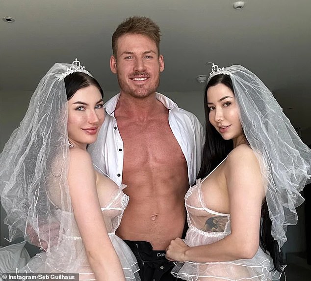 In a message to his fans and followers, the handsome retired soccer player explained that he was able to regain control of his Instagram after a staff member from A Meta, which controls the platform, helped him out.  Pictured: The stunt happened shortly after the former soccer star filmed her first threesome with OnlyFans creators Audrey and Sadie (both pictured)