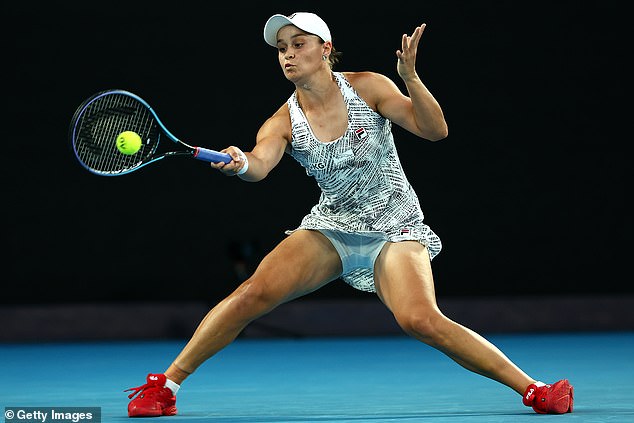 Barty appears in action at the 2022 Australian Open