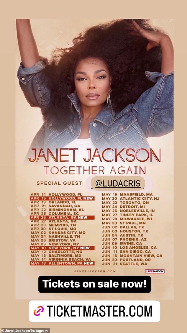 Spring Tour: Jackson announced the tour in December, which will kick off at Hard Rock Live in Hollywood, Florida on April 14, 2023.