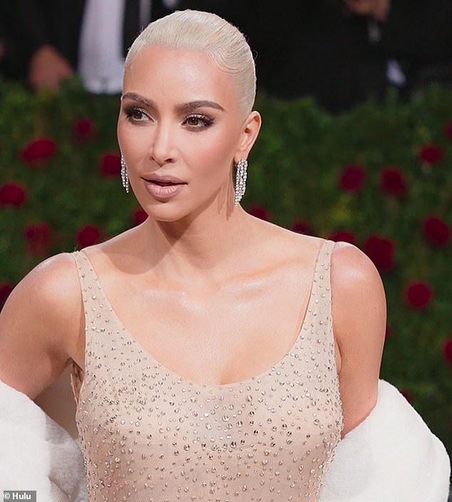 The 14-hour transformation: Kim dyed her hair platinum blonde in May of last year to look completely like Marilyn Monroe, while wearing her dress to the Met Gala.