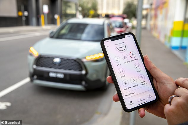 Drivers can remotely check the status of doors and lights, access information including the vehicle's last known location and recent trips, or start the engine or climate control, all through the myToyota Connect app on a smartphone or tablet.