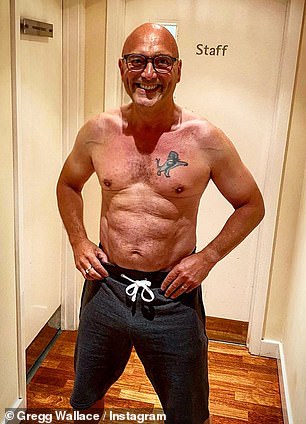 After: Gregg stated that his reformed diet, reduced alcohol consumption and a fitness plan meant that he is now fitter than ever.