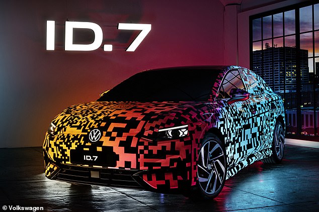 Revealed in prototype form - and heavily camouflaged - at the 2023 Consumer Electronics Show in Las Vegas, the German auto giant says the ID.7 is aiming for a range of 700 kilometers