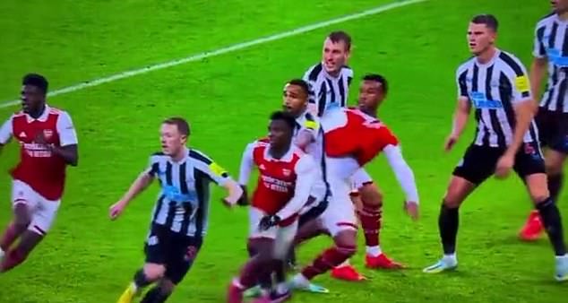 The Brazilian was pulled for his shirt inside the box by Newcastle defender Dan Burn