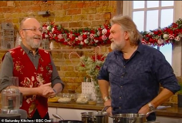 Happy: It comes after, earlier this month, Dave made his long-awaited return to television when he appeared on Saturday Kitchen's holiday special with Si, in the midst of his battle with cancer.