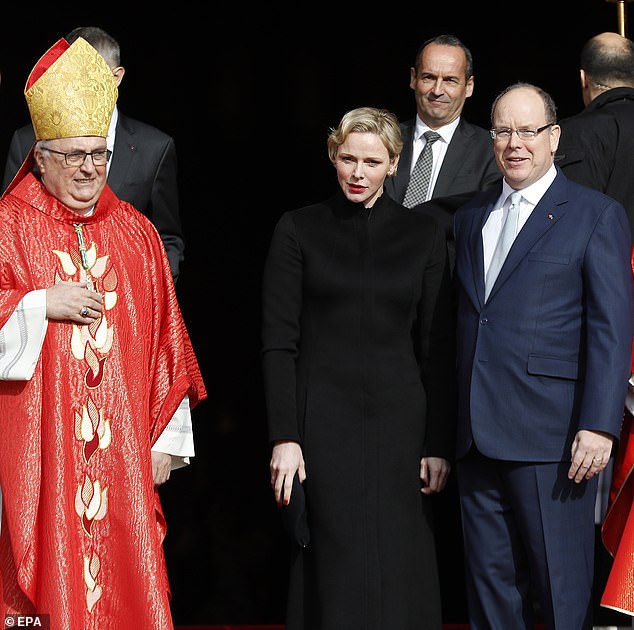 Bernard Barsi had a close relationship with Charlene and Albert: he officiated their wedding in July 2011 and christened their children, Prince Jacques and Princess Gabriella, in May 2015 (pictured together in 2019)