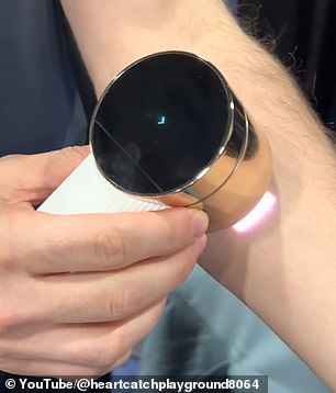 Here a person tests L'Oréal's Magic Brow on their arm