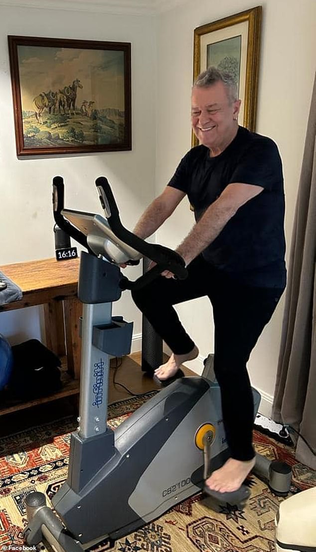 The Working Class Man hitmaker posted a photo on Facebook of himself riding an exercise bike, telling his followers that he had reached a recovery milestone.