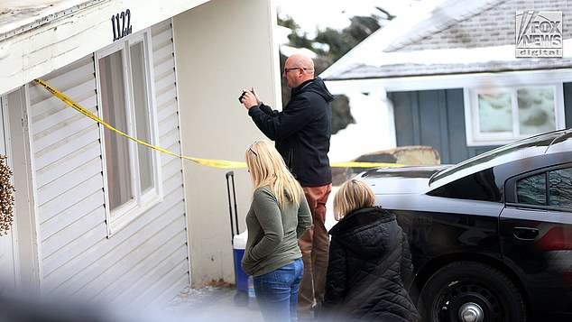 Hours after his extradition hearing, investigators hired by Kohberger's defense team arrived at the property on King Road to take pictures and film.  In the photo, Ann Taylor (center)