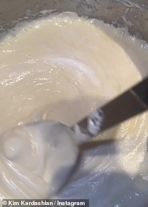 Melt in the skillet – marshmallows melted into a creamy mixture