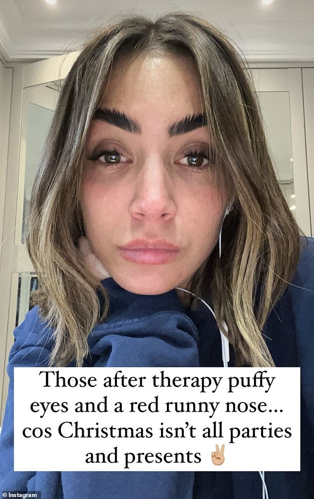 Upset: Last month, Frankie had taken to Instagram to share a selfie of herself crying after a therapy session and she could be seen looking very dejected in the snap