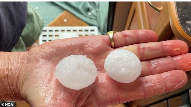 Large hail was seen in many of the storms like these found near Primrose Sands in Tasmania.