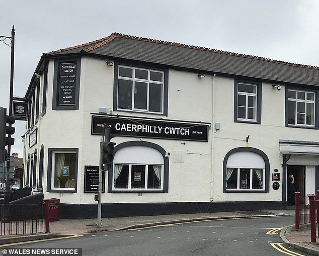 Hawthorne dipped his fake penis into a customer's drink at the Cwtch bar in Caerphilly (pictured)