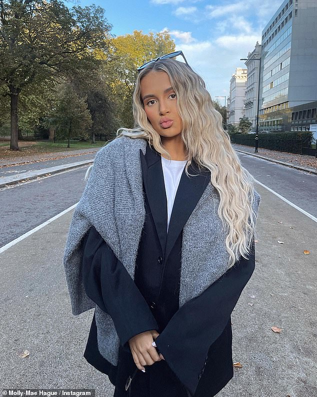 Stylish: Molly-Mae also took to Instagram to share a glamorous shot of her maternity outfit