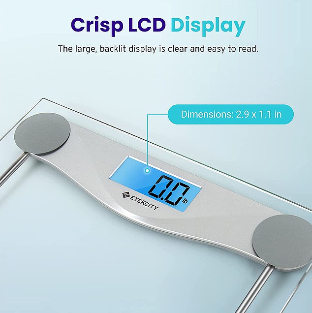 The scale features a clear LCD display that allows you to easily see the number on the screen.