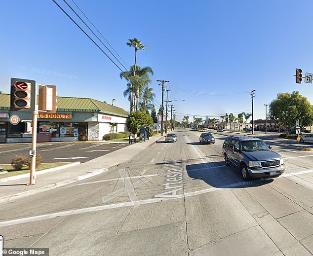 This is the intersection where Perez was shot and killed in Los Angeles