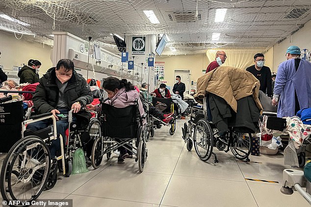 Patients are treated in the emergency department of a hospital in Beijing on January 3, 2023.