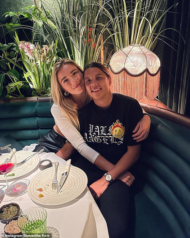 Mewis, who plays for Gotham FC in the US and has been dating the Australian star since 2021, has also taken a break from her busy schedule to travel to Australia.