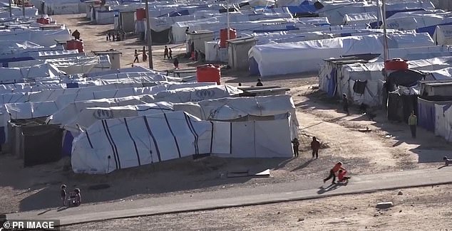 The mother-of-four previously told The Australian while in a refugee camp that she posed no threat to Australians (pictured: al roj camp in north-east Syria)