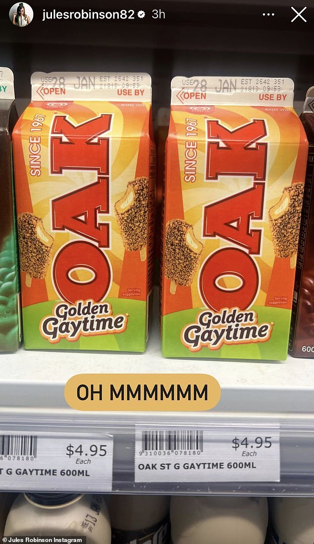 Thrifty Jules first planned to get Golden Gaytime flavored milk, which was priced at $4.95 each.