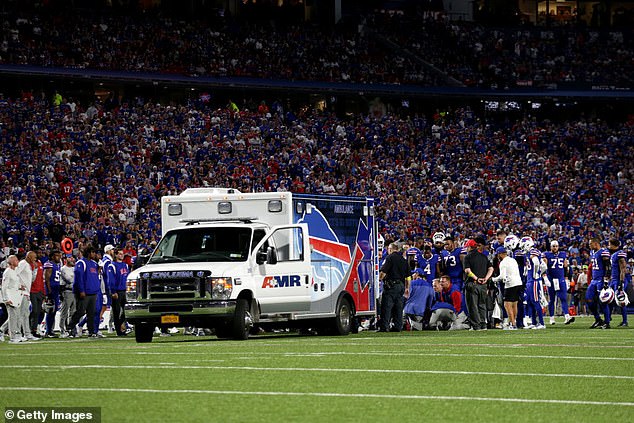 Hamlin was transported to a Cincinnati hospital after going into cardiac arrest Monday night.