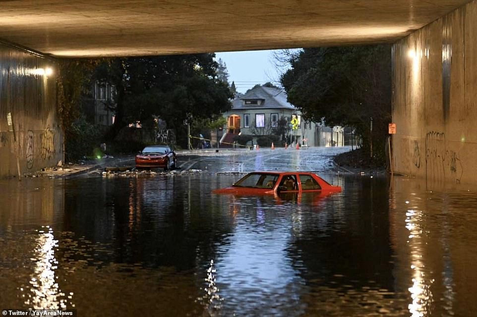 The water levels are so high that it is submerging cars and has already killed three people.